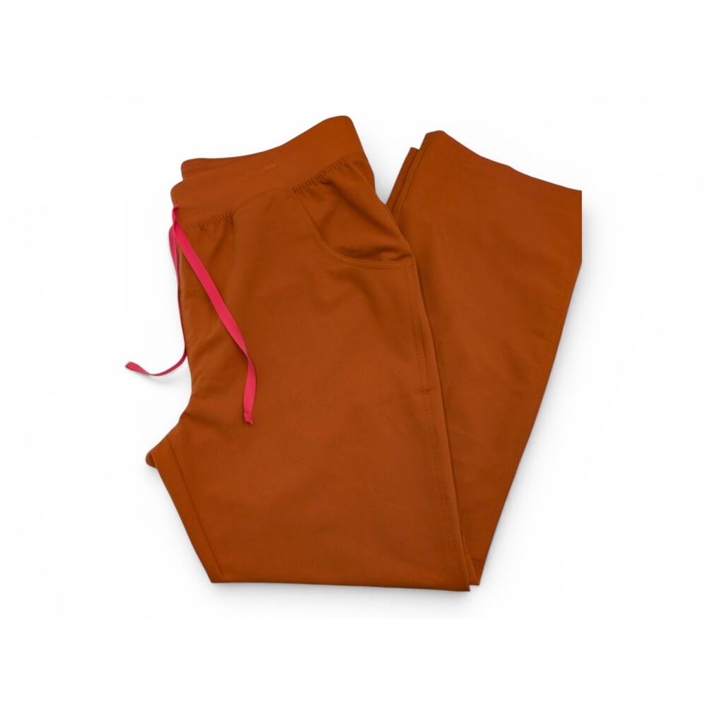 FIGS Women's "Kade" Scrubs Pants Rust Terracotta Hot Pink Drawstring - XL